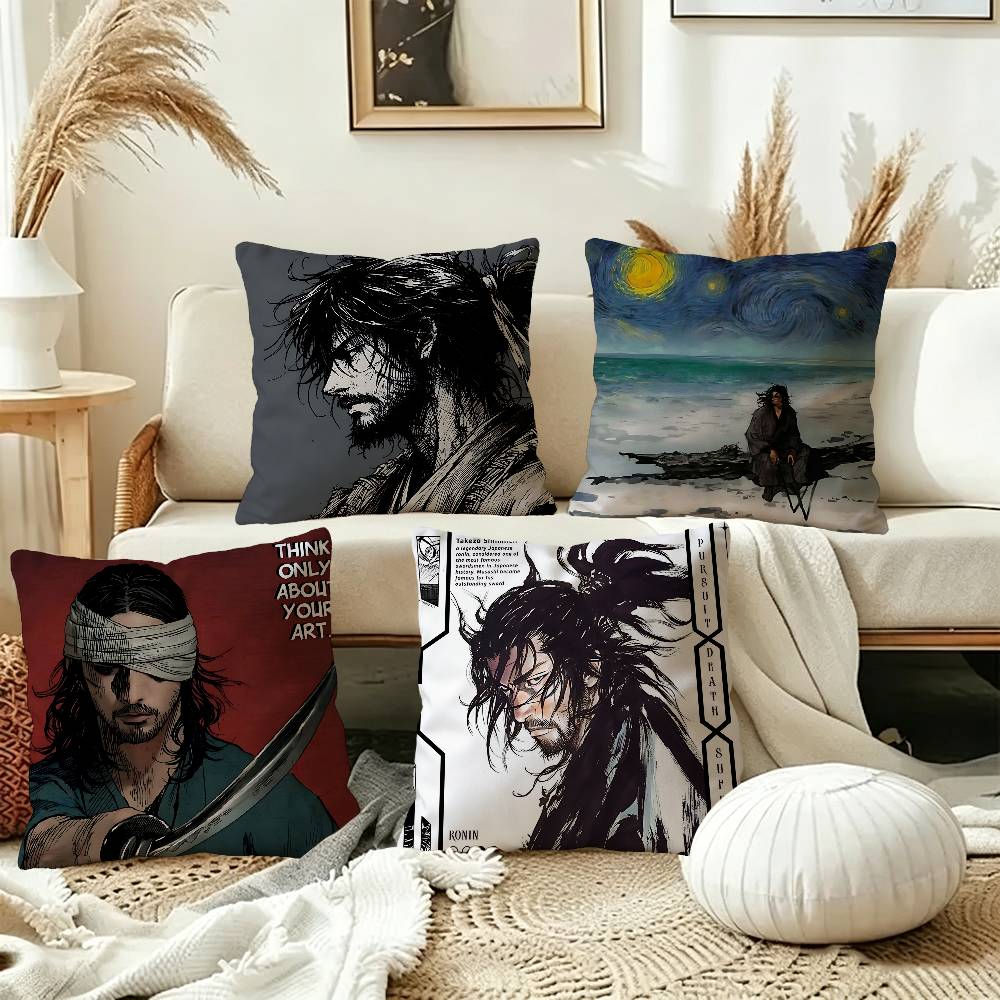 Japanese Home Textiles - Японский самурай Миямото Мусаси, наволочка с