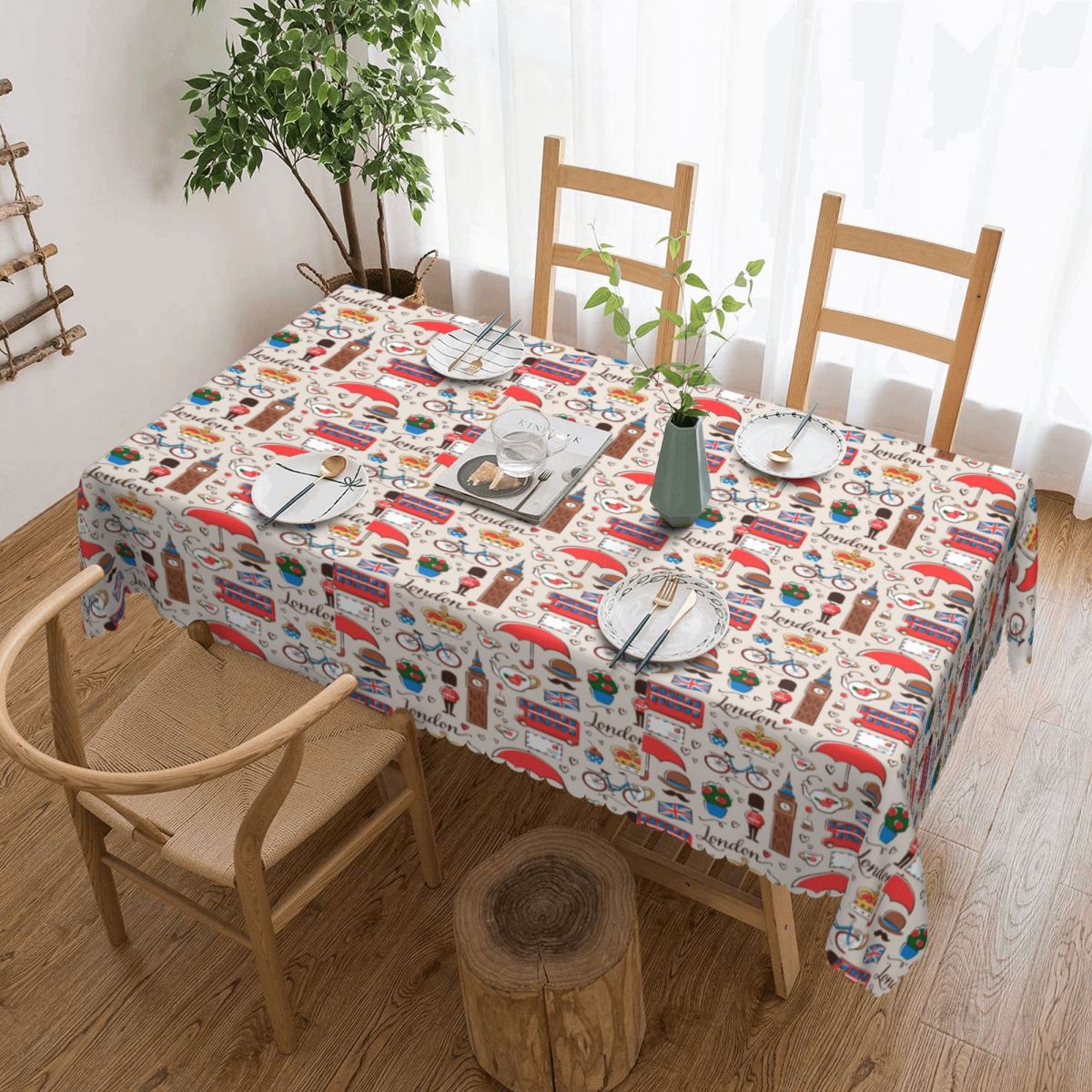 Home Textiles Uk - Прямоугольная скатерть с лондонским рисунком, водонепроницаемая