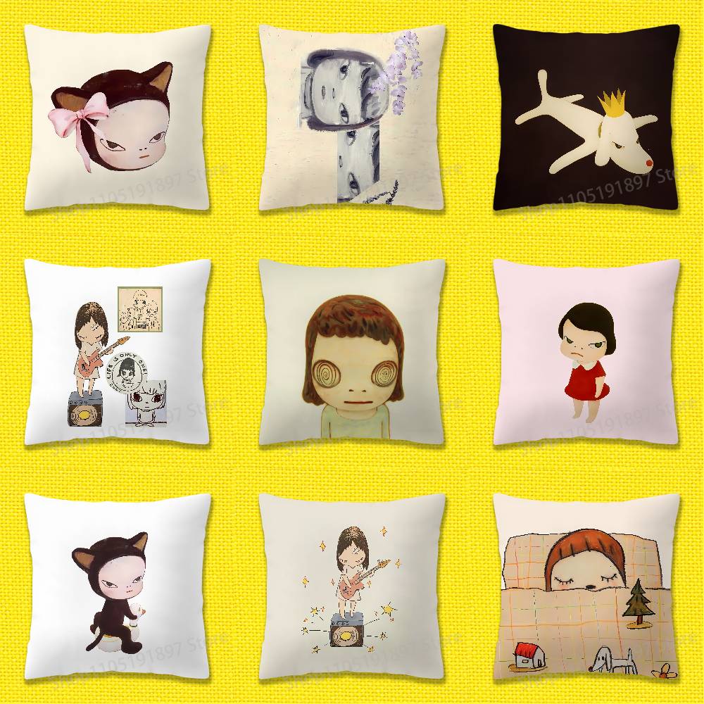 Japanese Home Textiles - Японская девушка Y-Yoshitomo Nara пледы наволочка