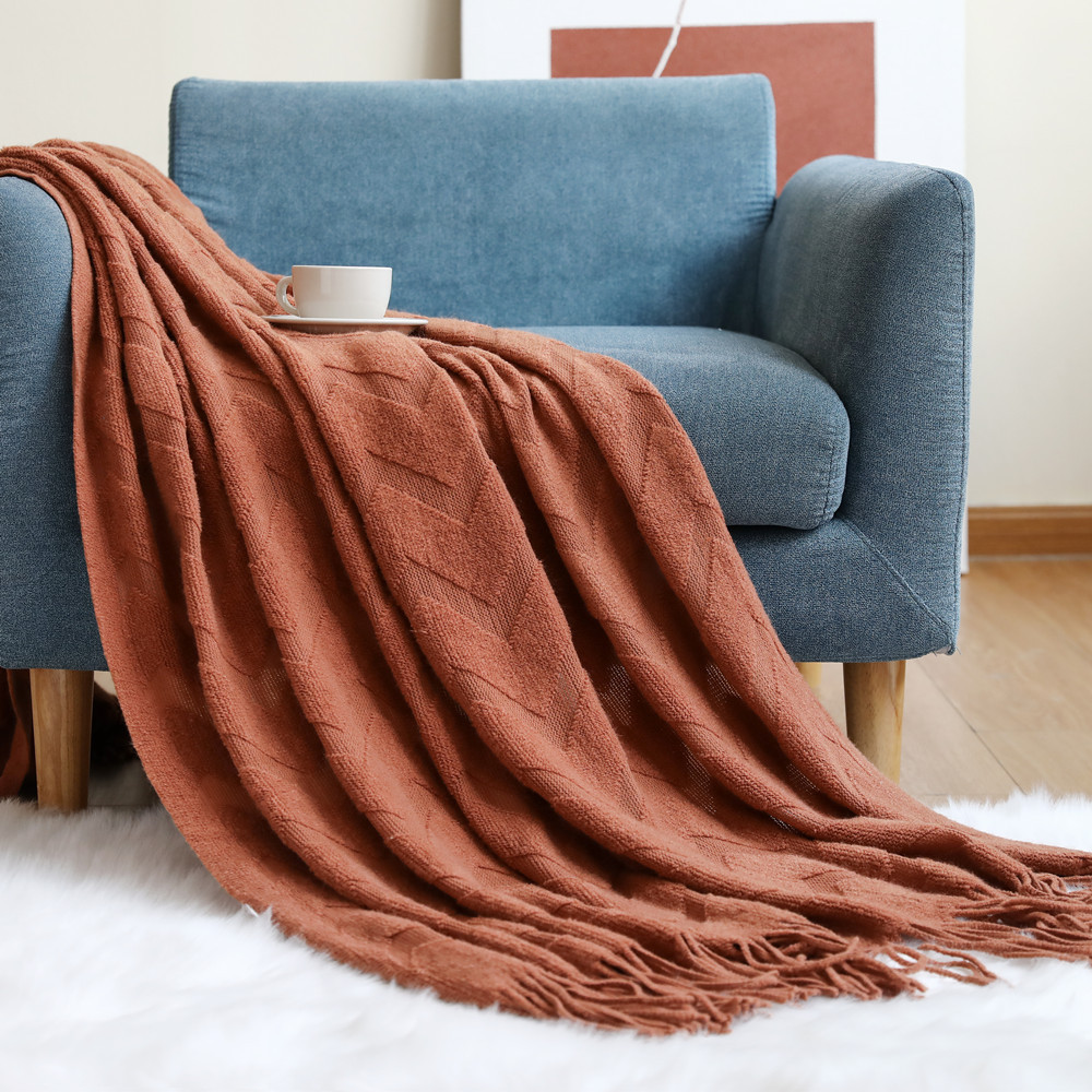 Плед с узором «елочка» для див – обзор и цена Wool Blanket Herringbone