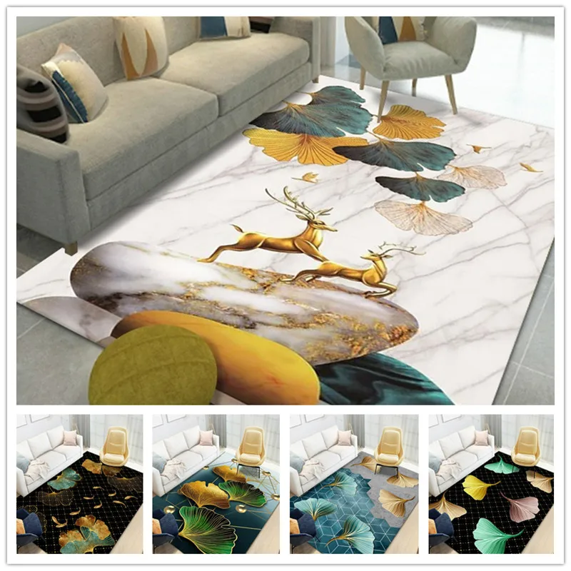 Ковер с принтом листьев гинкго – обзор и цена Home Textiles Wholesale
